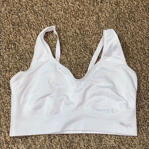 4/$30 Puma Women's White Sports Bra Size Approx, M L No Tag